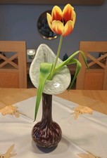 Vase, Design, JOSKA Bodenmais, Glas Vase,  Calla Blüte Milchglas opak rot weiß