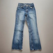 Jordache Y2K Womens Low Rise Bootcut Jeans 7/8 Medium Wash Trendy Long