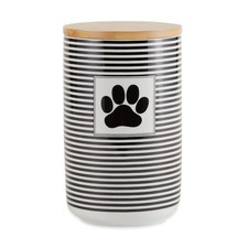 Tarro de golosinas para mascotas a rayas negras 4X6.5 contenedor de almacenamiento de alimentos 4.5 tazas