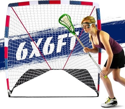 Regulation 6FTx 6FT Lacrosse Net，Fiberglass Frme, Lightweight, Easy Assemble