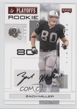2007 Playoff NFL Playoffs Rookie Red Signatures 27/100 Zach Miller #159 Auto 0b2