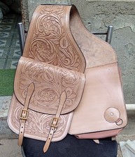 Western Horse Leather Saddle Bag Heavy Duty Traditional Trail Ride  Saddle Bag.