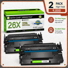 2 Black CF226X 26X High Yield Toner Cartridge Fits for LaserJet Pro M402dne M402