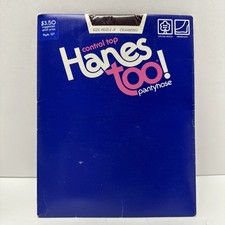 Vintage Hanes Pantyhose Cranberry Plus Size E-F 100 Nylon Leg and Panty 1984