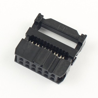 5Pcs Black 2.54mm Pitch 2x6 Pin 12 Pin IDC Female Header Cable Connector FC-12 *