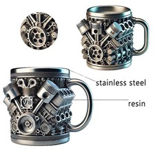 V6 V8 Engines Stainless Steel Cup,personalized V Stainless Steel Coffee Mug