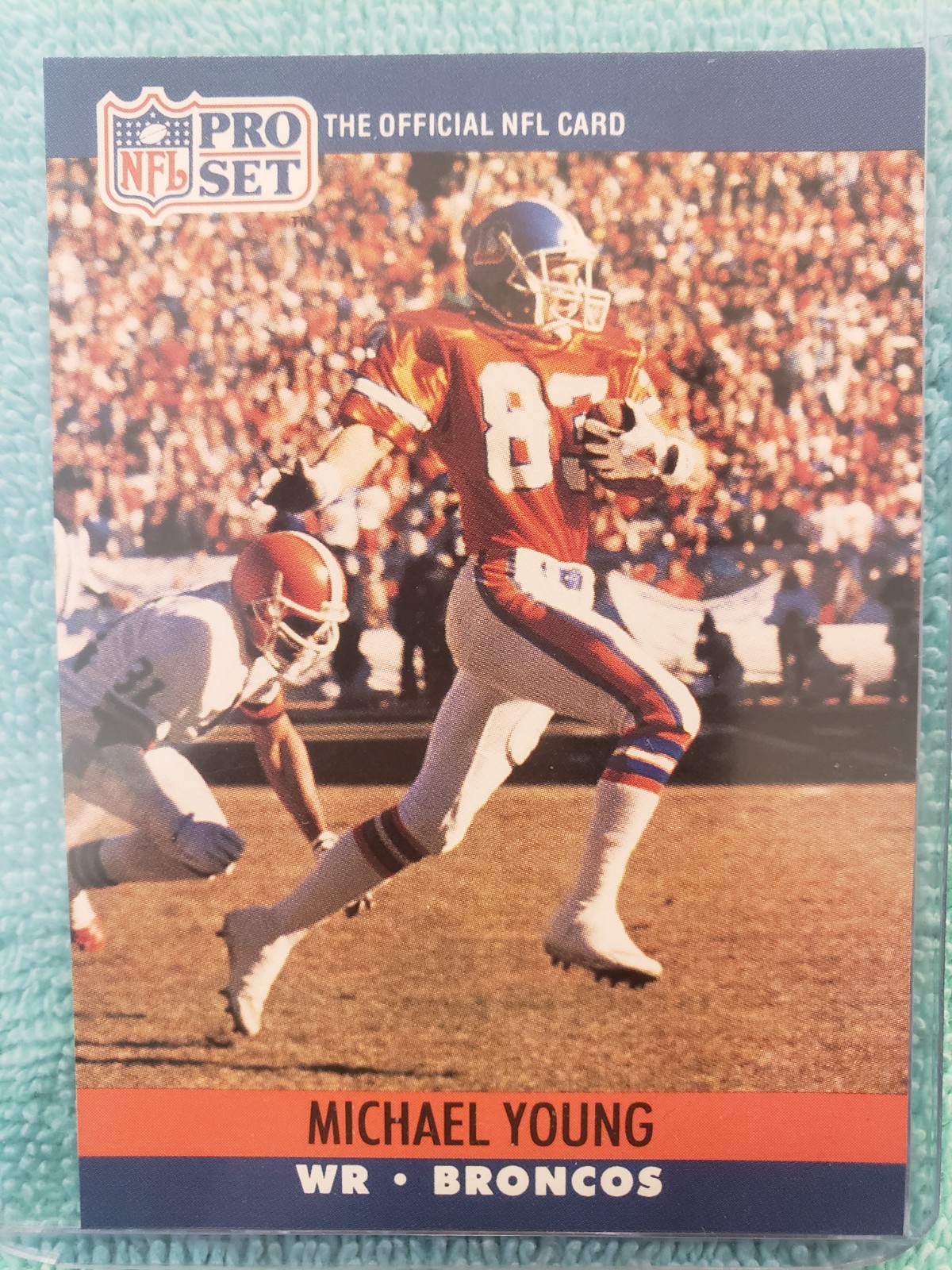 1990 PRO SET MICHAEL YOUNG ROOKIE #493 DENVER BRONCOS RC 