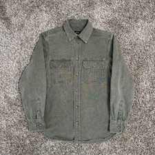 NOAH NY Washed Canvas Shirt Men’s Small Green Heavyweight Organic Cotton