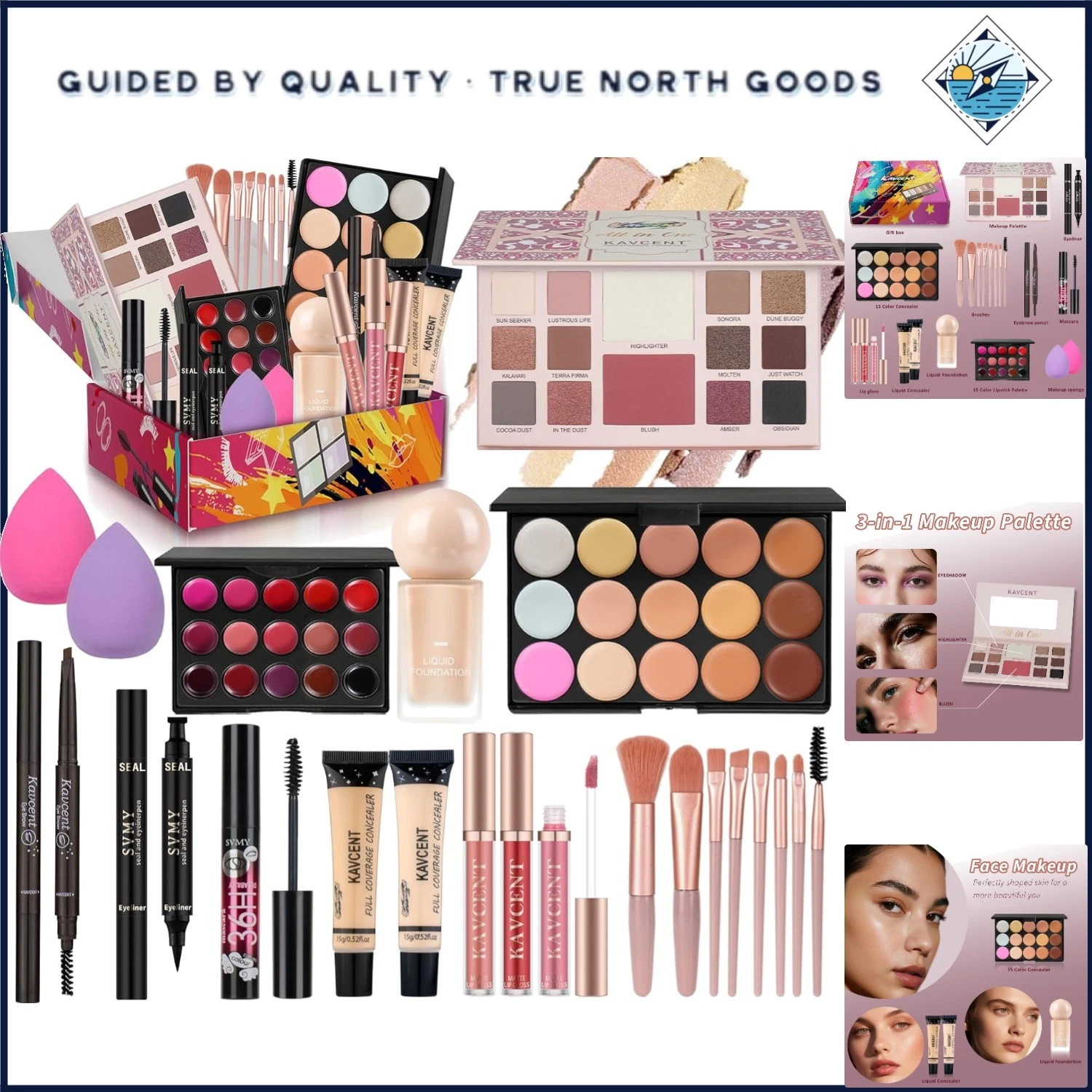 All in One Makeup Kit Makeup Set for Women Full Kit Includes, eyeshadow, liquid