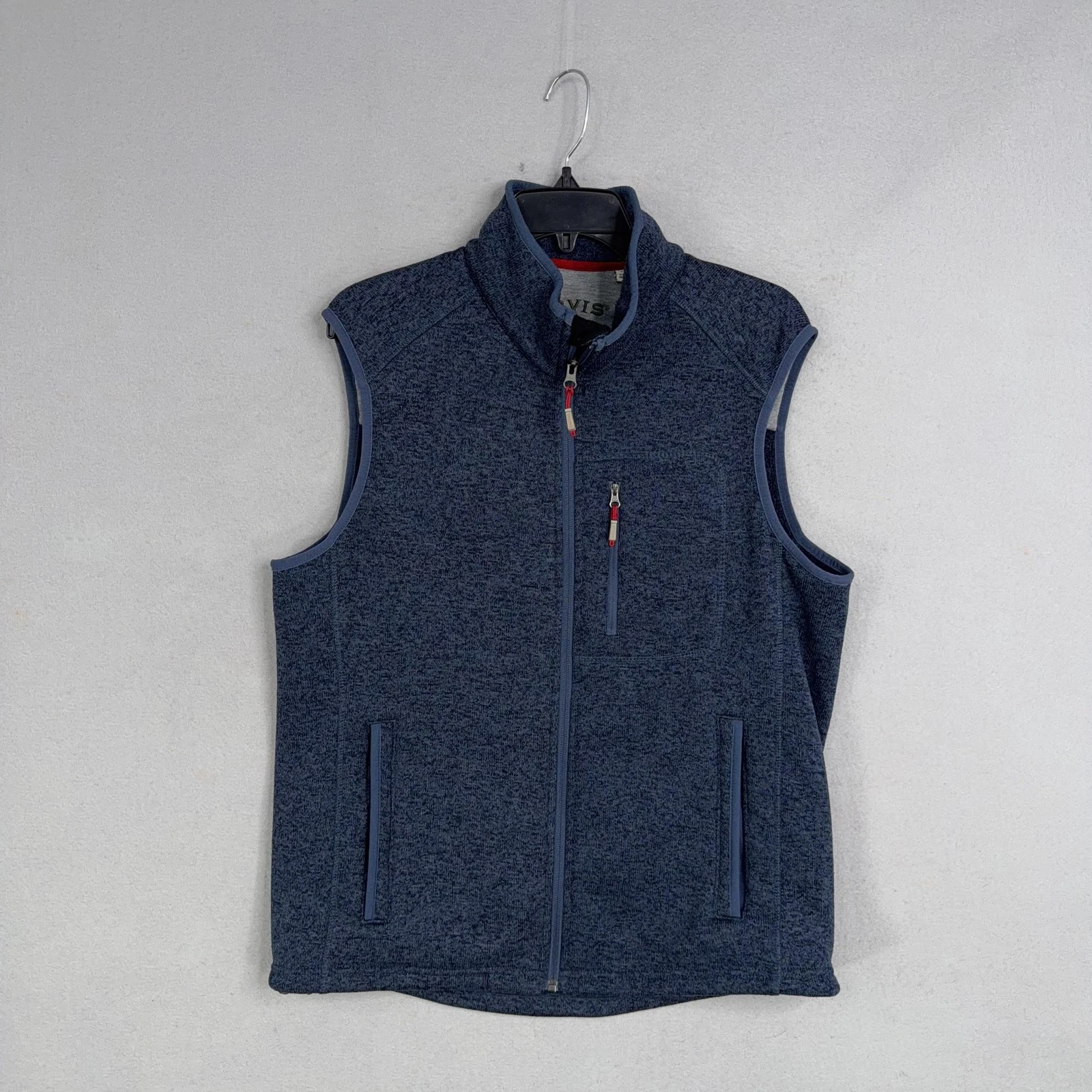 Orvis Vest Mens Large Blue Fleece Fishing Windbreaker Pockets Outdoor Hiking