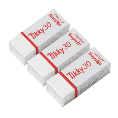 3x rotring Radierer Radiergummi Bleistifte Eraser weiß Tikky 30