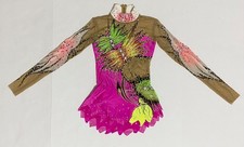 Rhythmic Gymnastics Competition Leotard   Hand-Decorated Long Sleeve Rhinestones
