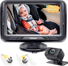 Rohent Baby Car Camera HD 1080P - Rear-Facing Infant Monitor Black-Standard