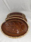 Set Of 6 Vintage Hull Pottery Brown Drip Dinner Plates 14” & 12” TREE OF LIFE