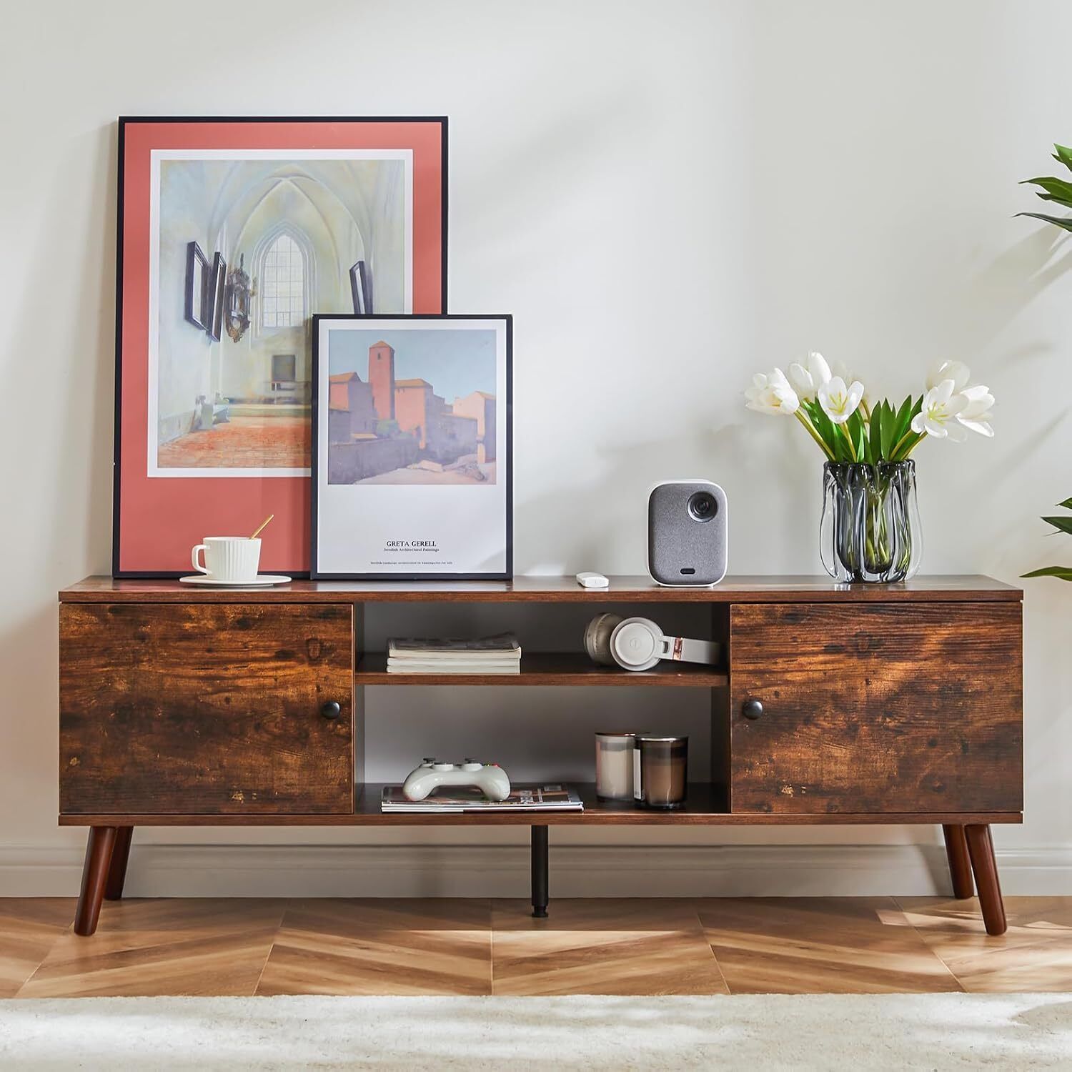 TV Stand for 60 inch TV Entertainment Center Media Console with Storage Cabinet