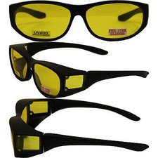 Escort Safety Glasses Fit Over Most Rx Glasses Z87 Yellow HD Lens
