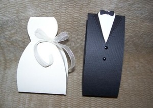 Gown Tuxedo Favor Box Set Bride Groom Gift Box Set Wedding