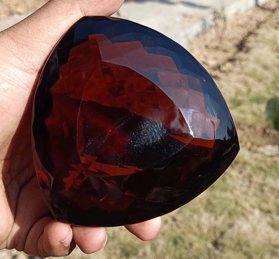 Gemas transparentes corte trillón citrino naranja certificado 2950-3000 quilates DKQ Foto 4 de 4