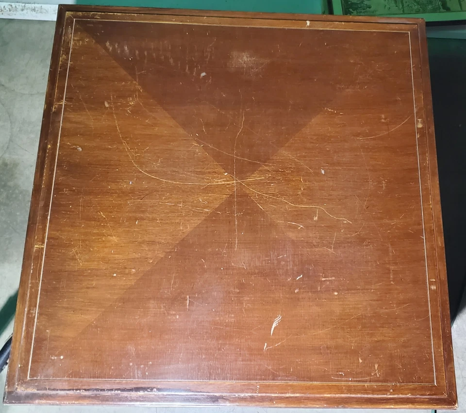 29.5" Square Center Coffee Table Mid Century Modern MCM w/Storage Solid Heavy! - Image 3 of 4