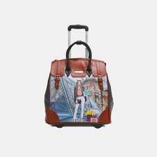 Nicole Lee Usa Printed Rolling Tote Bag
