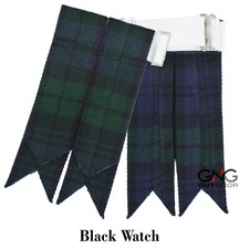 Men's Scottish Black Watch Tartan Kilt Flashes