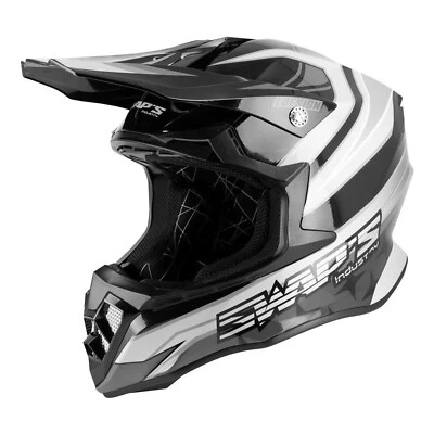 SWAP'S INDUSTRY Casque de moto cross noir gris S828 Taille L - Photo 1/3