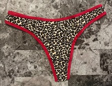 NWOT FREDERICK'S OF HOLLYWOOD S RED LEOPARD CHEETAH VINTAGE RARE THONG PANTIES