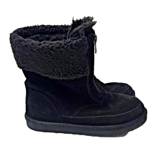 Koolabura by UGG Womens Ankle Booties Lytta Mini Size US 5 Black Suede Faux Fur - Picture 3 of 11