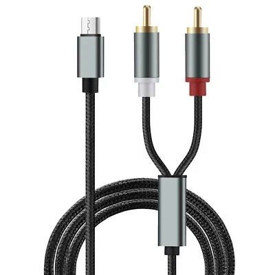 USB C Audio Line Téléphone Portable Convertisseur Câble Audio Type C à 2 RCA Aux Cord - Photo 1/4