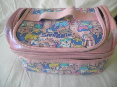 Smiggle Pink Lunchbag Bedrucktes Design Doppeldecker Lunchbox