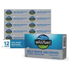 Wild Planet Wild White Anchovies in Extra Virgin Olive Oil Pack of 12