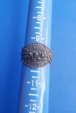 Vintage Sterling Silver 925 Filigree Artisan Band Ring. Size 9.75