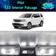 19x White LED Lights Package Kit + Reverse Lights for 2009 - 2015 Honda Pilot