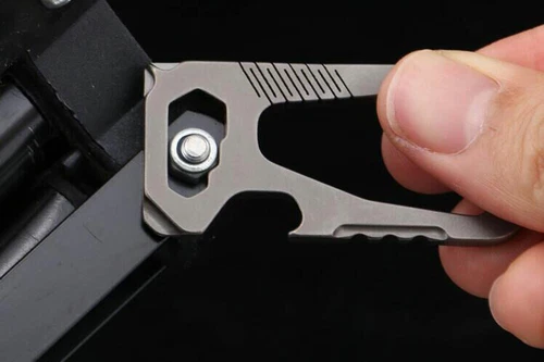 Outdoor Titan TC4 Schlüsselanhänger Karabiner Flaschenöffner Tragbar Multi EDC Werkzeug - Bild 6 von 12