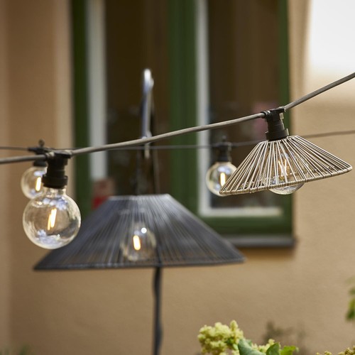Star Trading Lampenschirm Vide, Rattan, Schwarz, E27, Außenbereich, ⌀ 58 cm - Bild 3 von 5