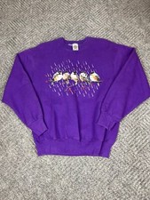 Vintage 90s Nature Finch Birds Sweatshirt Adult Medium Crewneck Grandma Women's