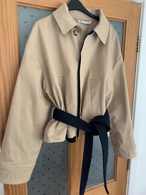 Short Trench Coat With Belt Zara Chic ZARA Short Navy Beige