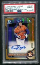 Bowman 2022 cromo Emmanuel Valde3z 1er oro REF 47/50 PSA 10 gemas como nuevo 💎