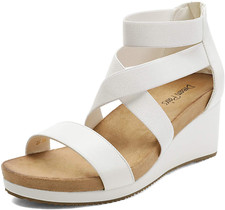 DREAM PAIRS Women's Open Toe Elastic Ankle Strap Platform Wedge Sandals