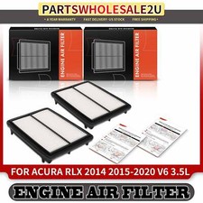 New 2pcs Engine Air Filter for Acura RLX 2014 2015 2016-2020 V6 3.5L Rigid Panel
