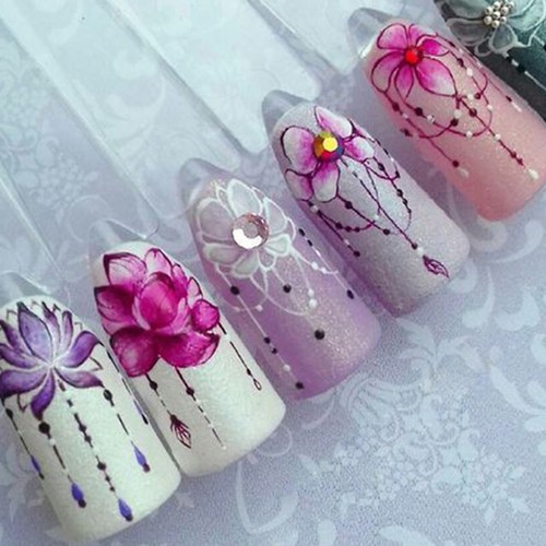 Nail Art Water Transfer Sticker Flower Necklace Jewelry Design Decals Manicure - Picture 11 of 18