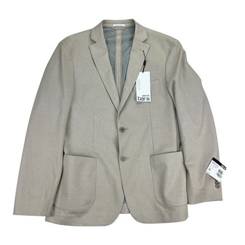 Bar III Herren Slim Fit Strick Stretch Sport Mantel Beige 42R