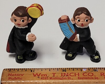 Mud People Vintage 1960's Figuras Alborox Spanish Terra Cotta Musician Duo