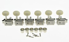 Vintage Guitar Tuning Keys Guitar Tuners Machine Heads Nickel W/ Ivory Buttons
