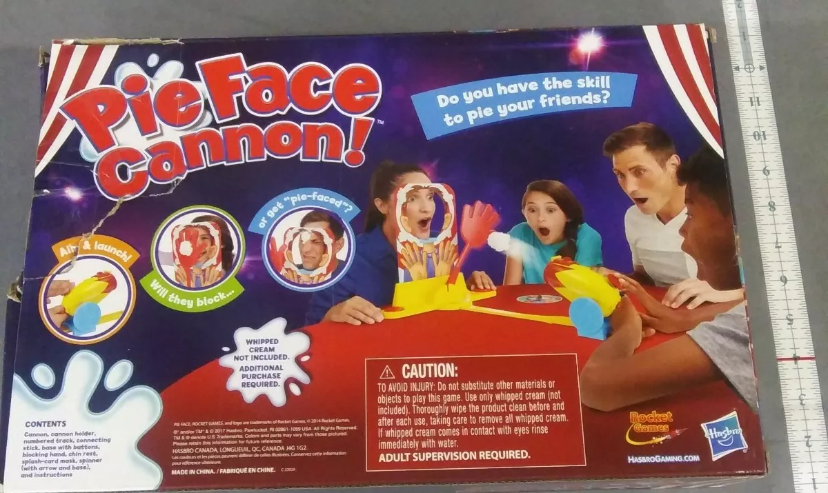 Hasbro Gaming Pie Face Cannon Game Whipped Cream Family Board Game Kids  Ages 5 and Up