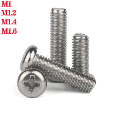 Cross Pan Head M1-M1.6 Machine Screws A2/304 Stainless Steel Phillips Head Bolts