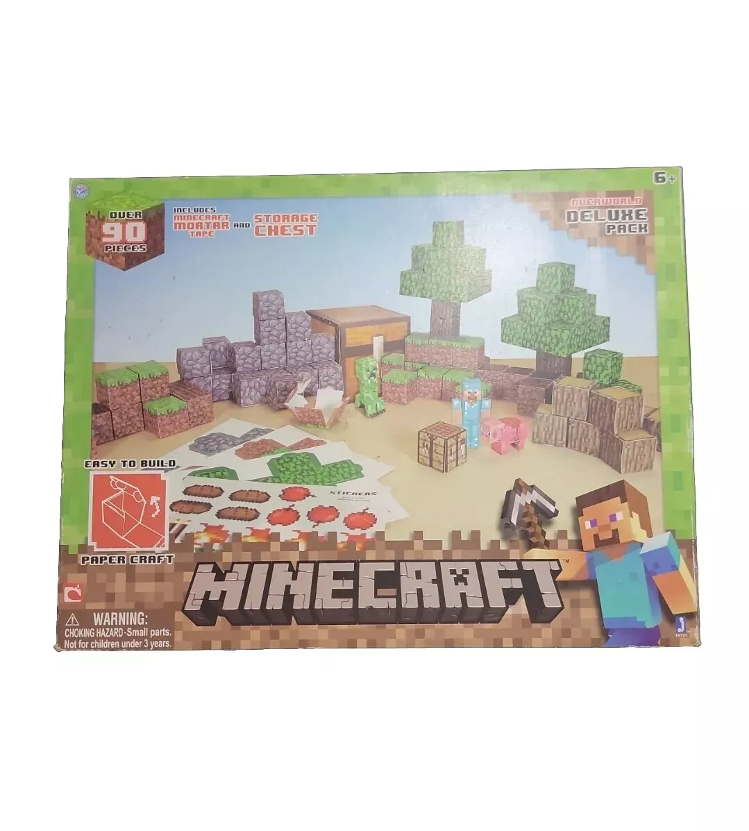 Minecraft Overworld Playset with 1 Action Figure & 10 Papercraft