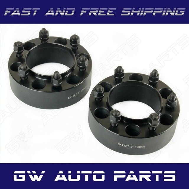 2 PCs 2" HUB CENTRIC WHEEL SPACERS 6X5.5 or 6x139.7 CB 106mm 12X1.5 Fit