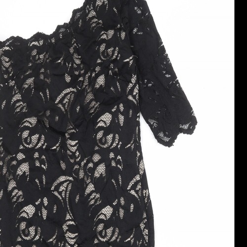 H&M Womens Black Polyester Blend Size M One Shoulder Zip - Picture 3 of 10