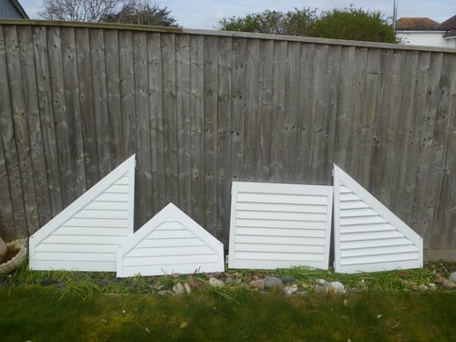 White gable end triangular upvc window & interior shutters W248 x H134cm Dorset - Picture 6 of 23